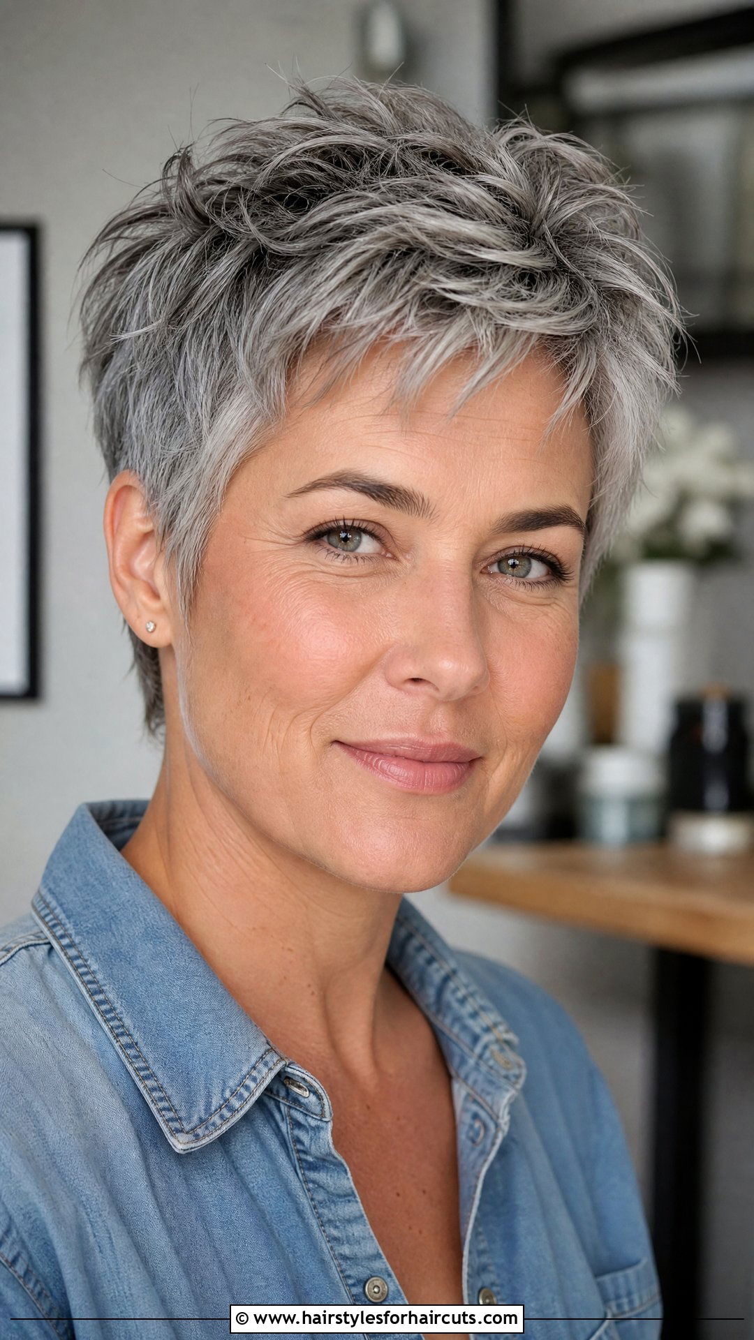 Choppy Gray Pixie Cut - 25 gray haircuts women - 25 gray haircuts women