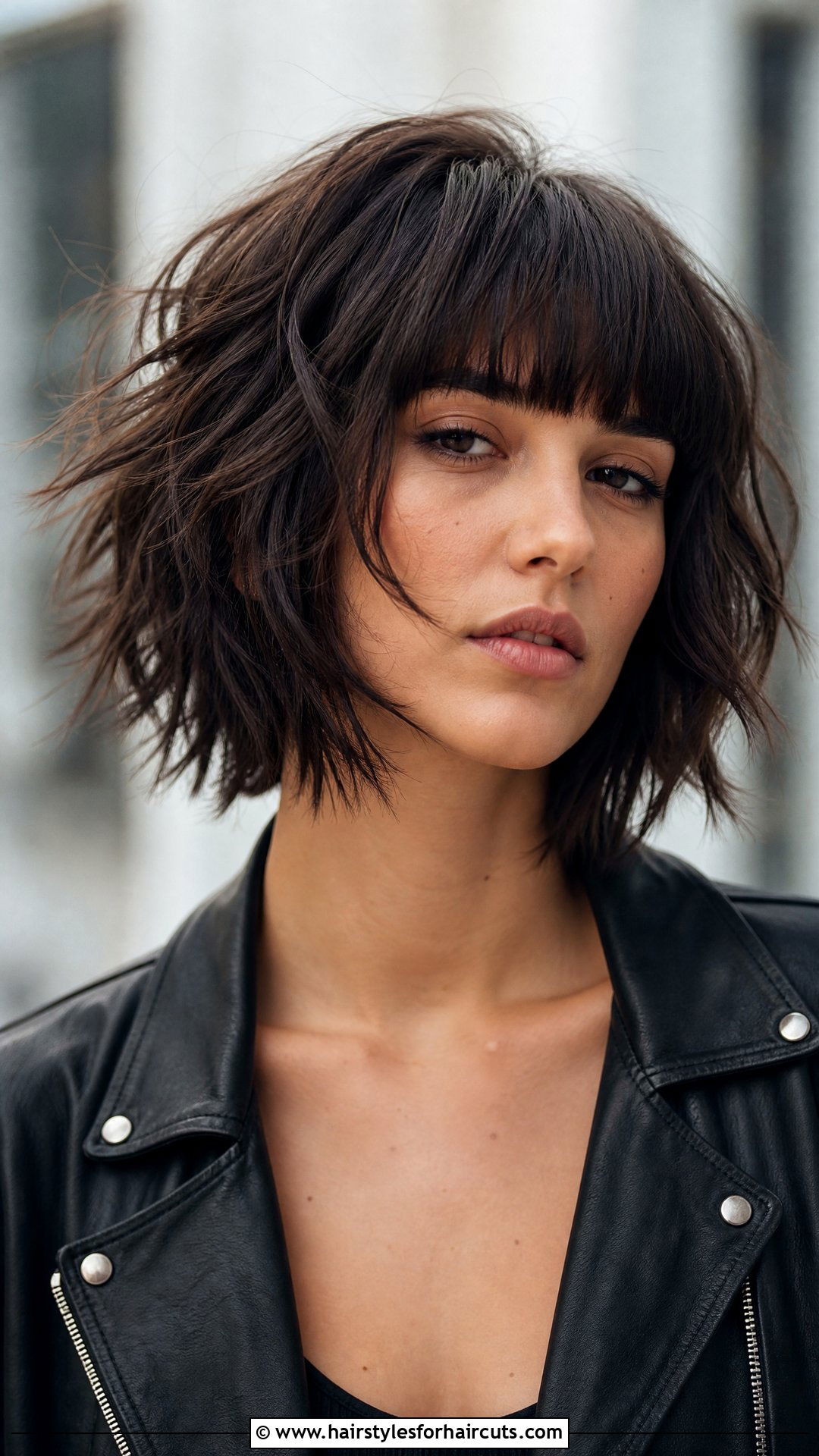Choppy Haircut With Blunt Bangs - 25 haircuts styles with bangs - 25 haircuts styles with bangs