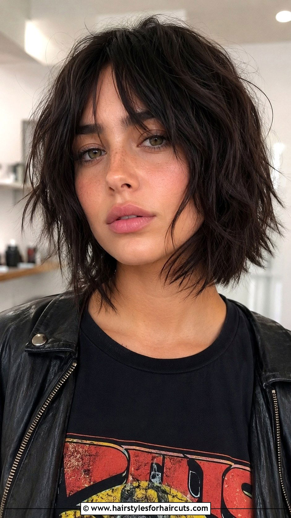 Choppy Lob Haircut - 25 haircuts for round face straight hair - 25 haircuts for round face straight hair