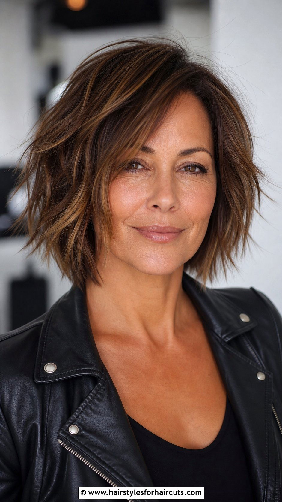 Choppy Medium Bob - 25 medium haircuts for thin hair over 50 - 25 medium haircuts for thin hair over 50