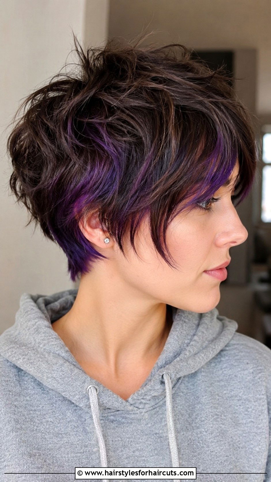 Choppy Pixie With Violet Underlights - 25 haircuts and color - 25 haircuts and color