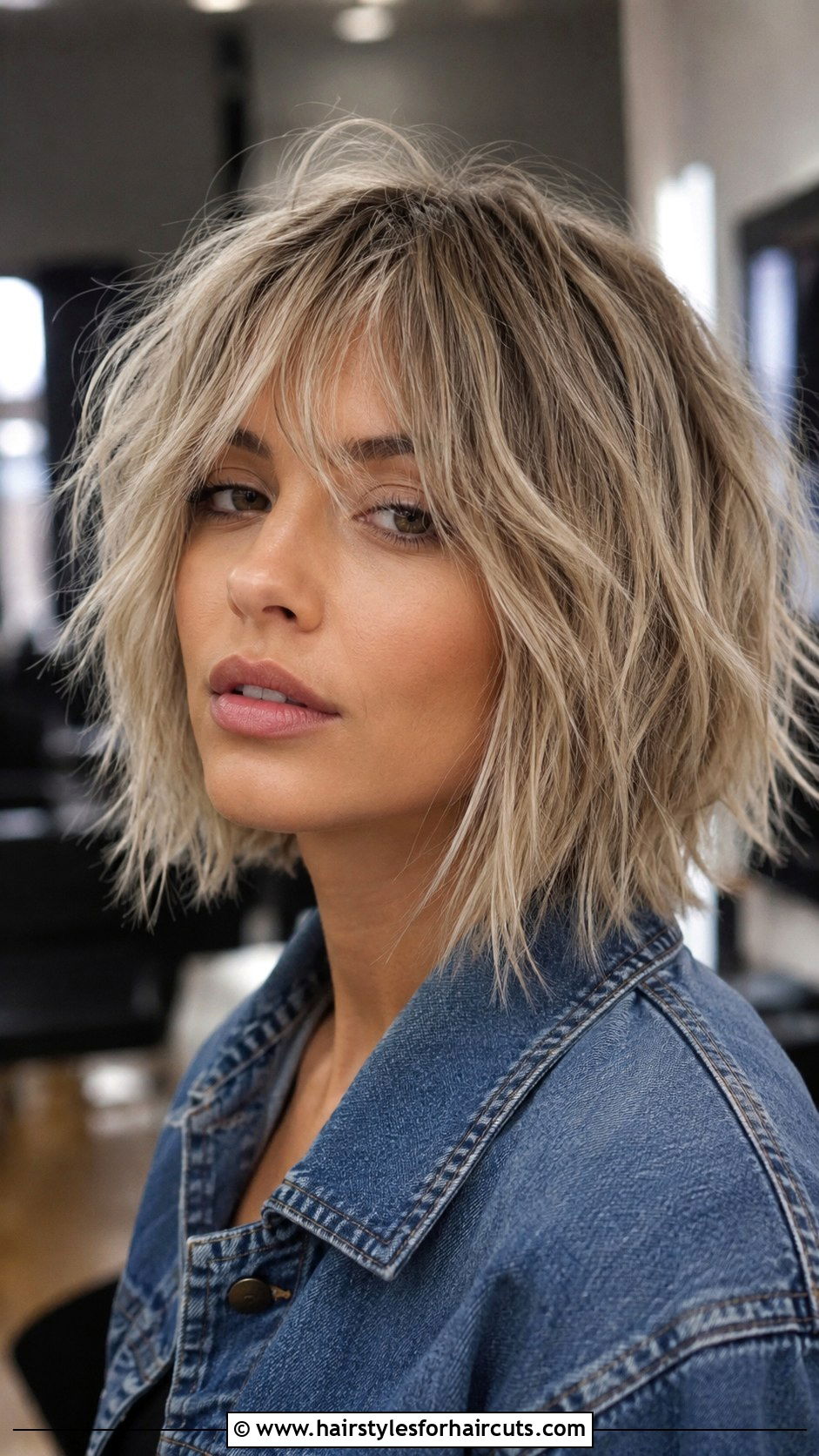 Choppy Razor Cut Lob - 25 haircuts while growing out hair - 25 haircuts while growing out hair