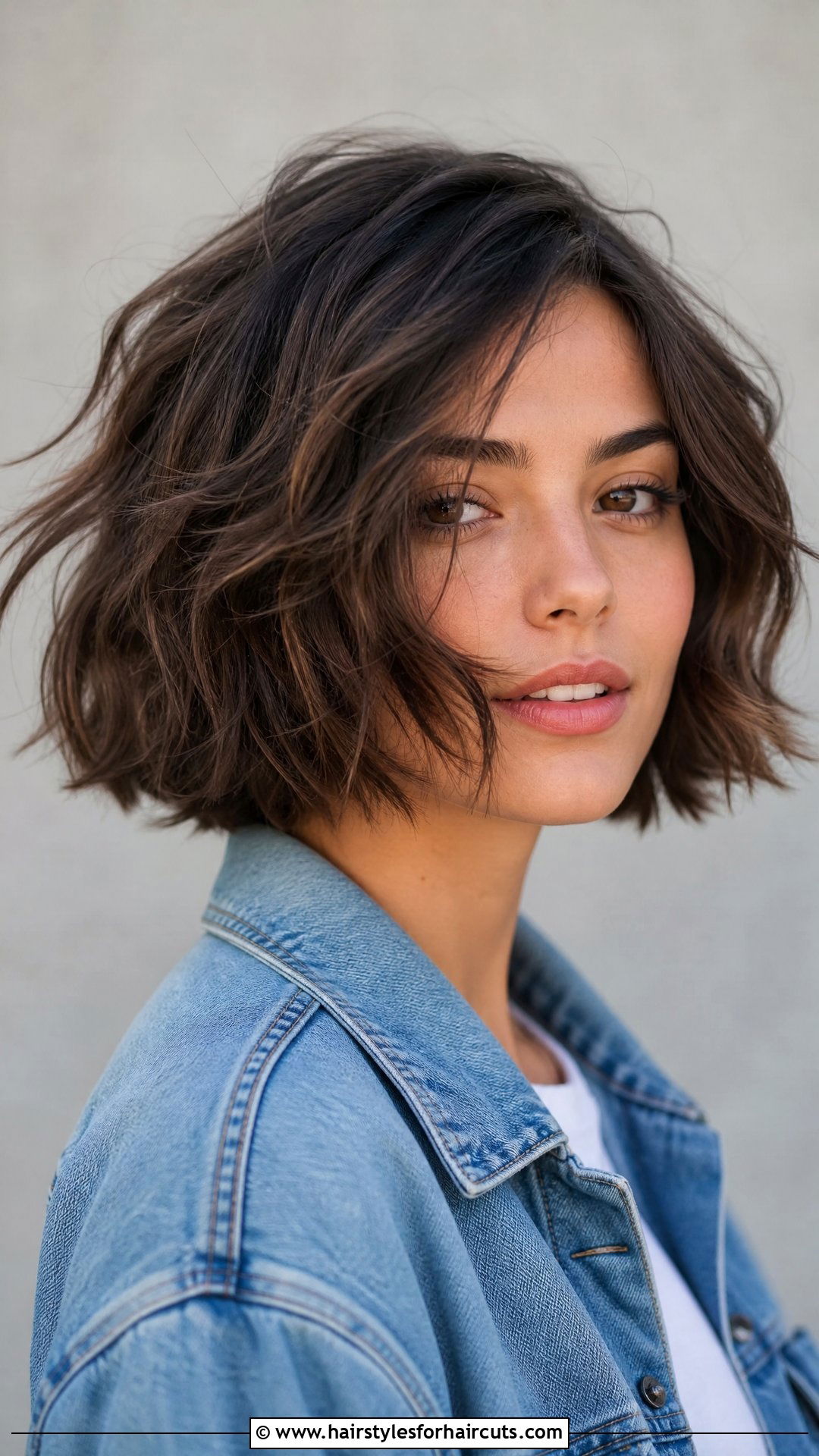 Choppy Wavy Chin Length Bob - 25 chin length haircuts for wavy hair - 25 chin length haircuts for wavy hair