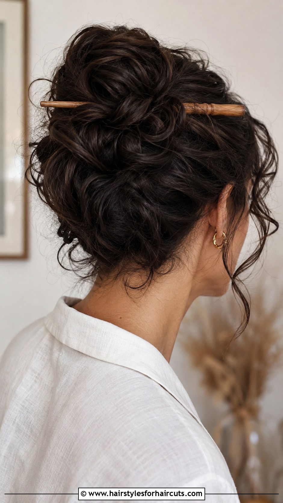 Chopstick Curly Hair Updo - 25 chopstick hairstyles - 25 chopstick hairstyles