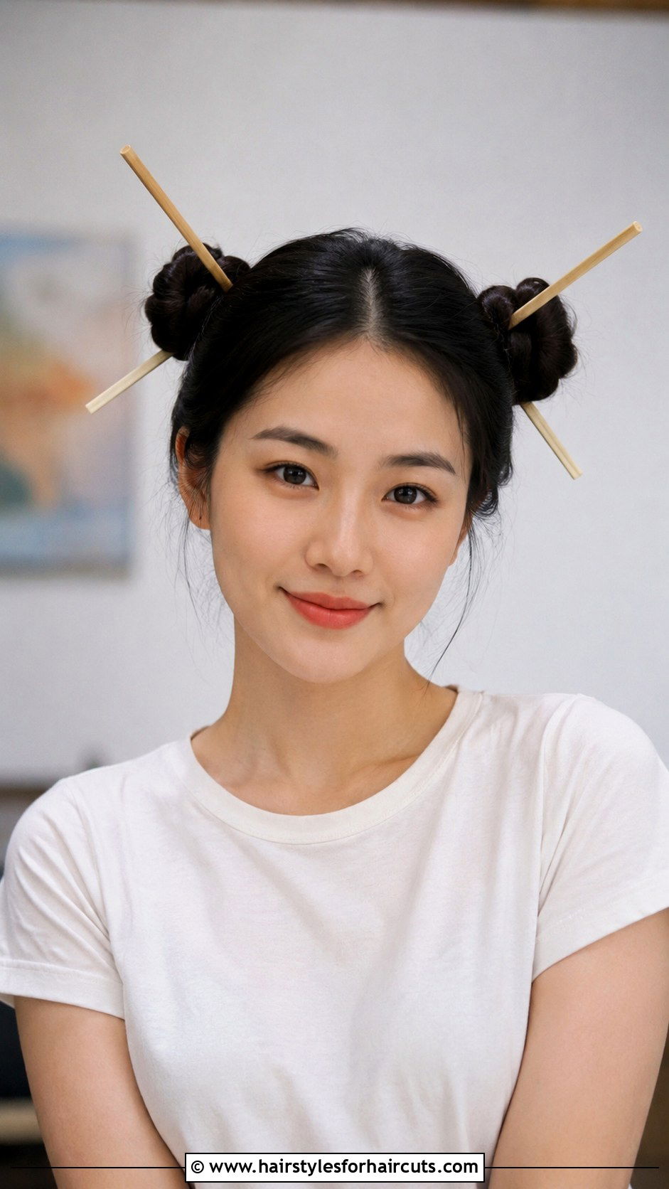 Chopstick Double Bun - 25 chopstick hairstyles - 25 chopstick hairstyles