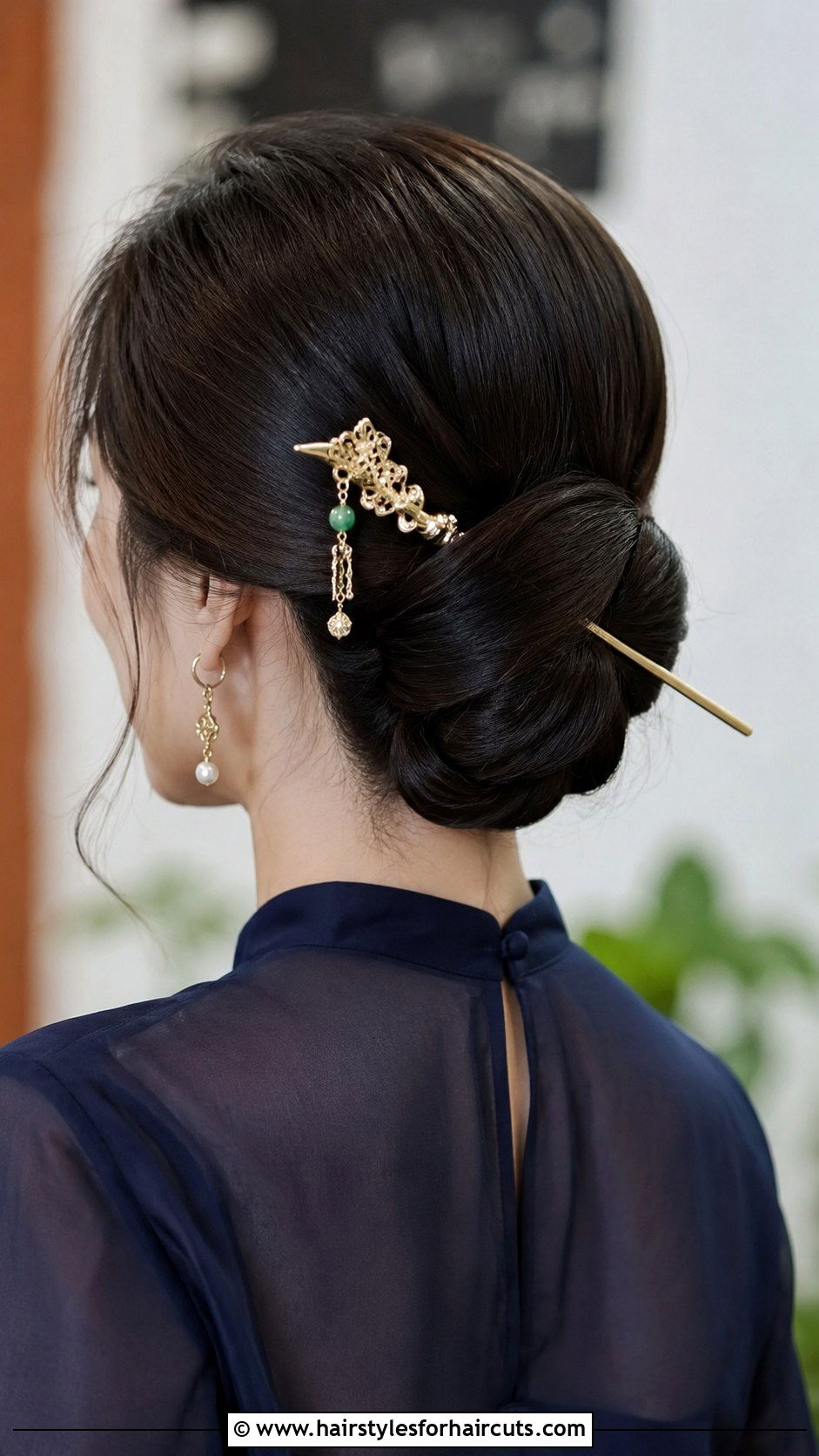 Chopstick Side Swept Bun - 25 chopstick hairstyles long hair - 25 chopstick hairstyles long hair