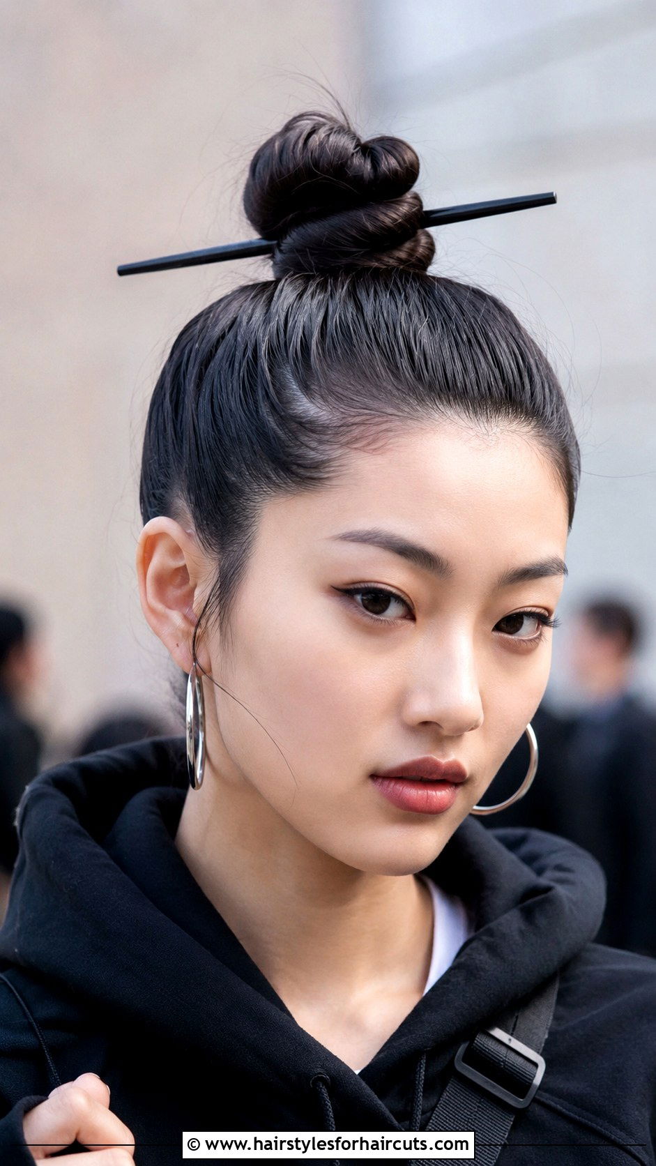 Chopstick Top Knot - 25 chopstick hairstyles - 25 chopstick hairstyles