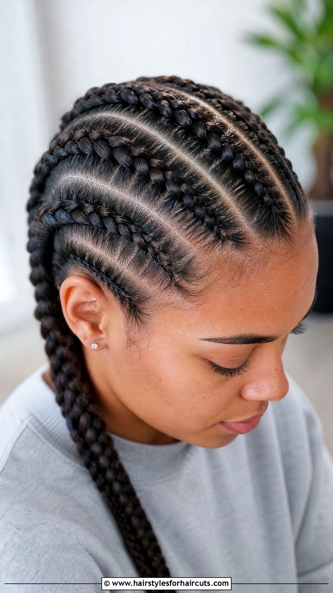 Chunky Cornrows - 25 winter braid hairstyles for black hair - 25 winter braid hairstyles for black hair