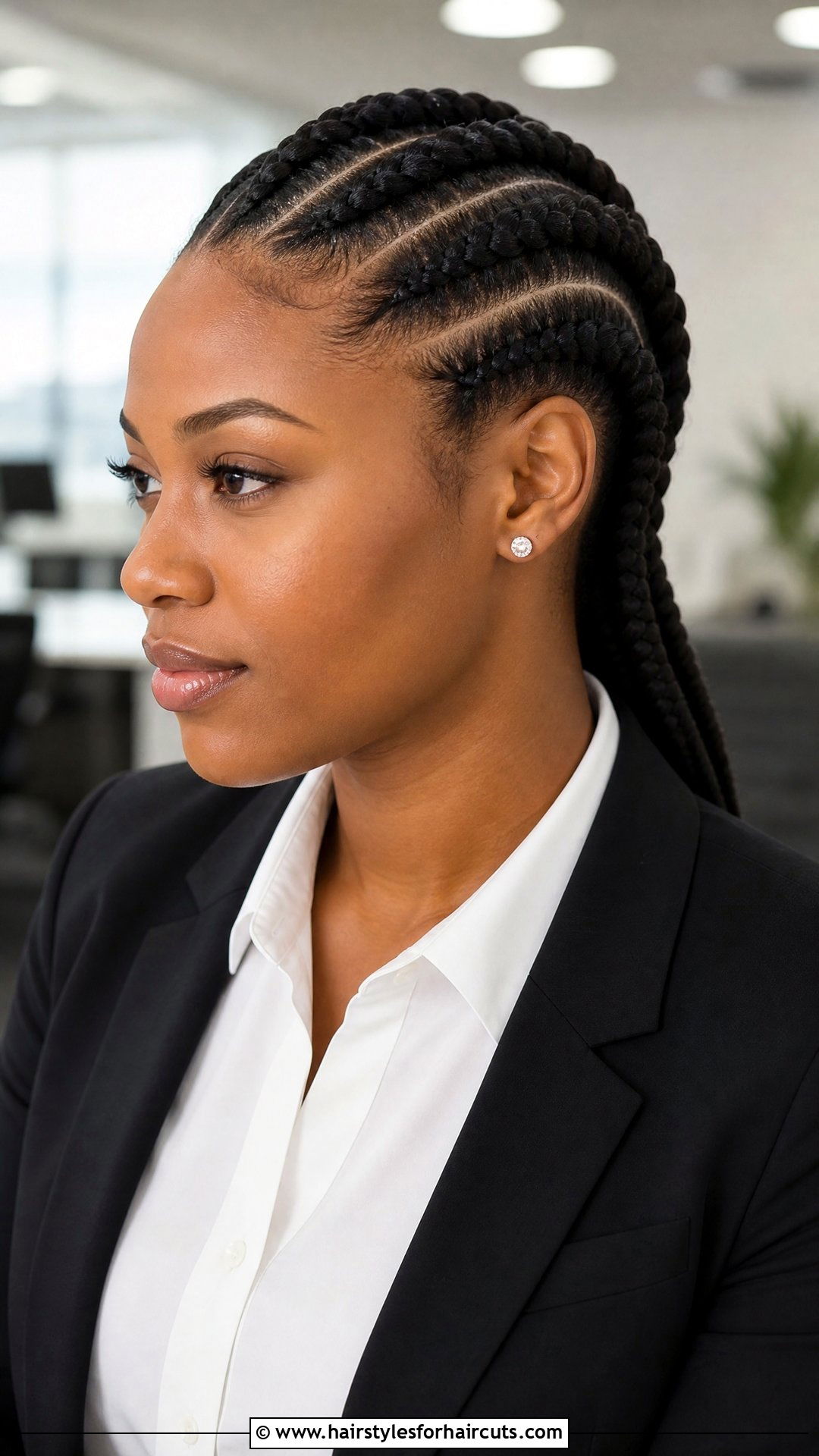 Chunky Cornrows - 25 easy hairstyles for medium hair for work - 25 easy hairstyles for medium hair for work