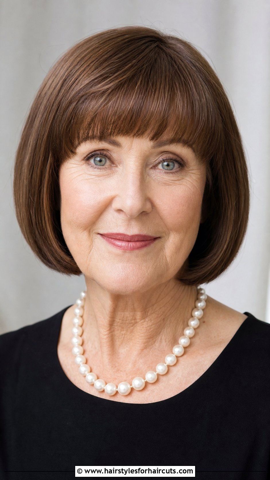 Classic Bob With Arched Bangs - 25 hairstyles with bangs for older women - 25 hairstyles with bangs for older women