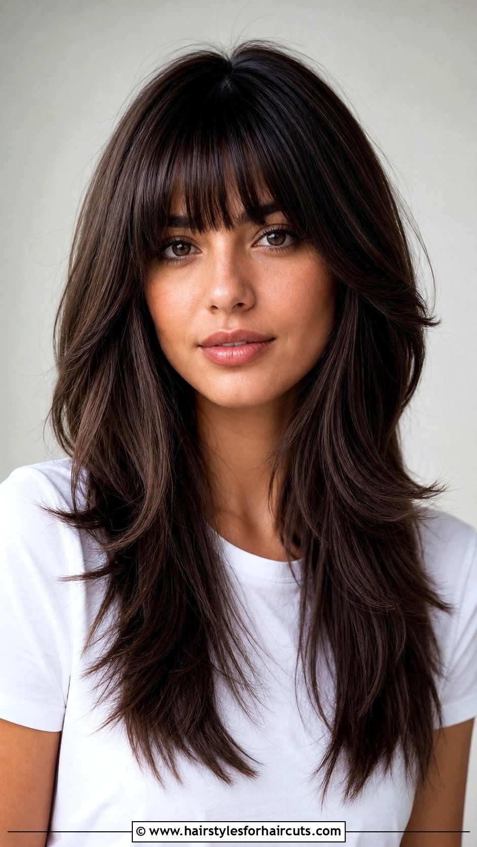 Classic Butterfly Cut With Straight Bangs - 25 butterfly haircuts with bangs straight hair - 25 butterfly haircuts with bangs straight hair