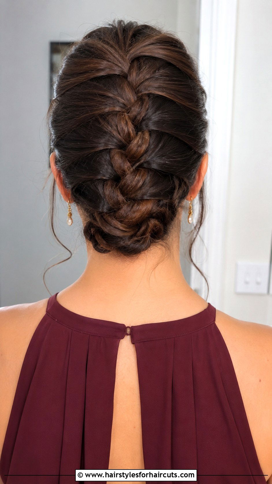 Classic French Braid Updo - 25 ball hairstyles for medium hair - 25 ball hairstyles for medium hair
