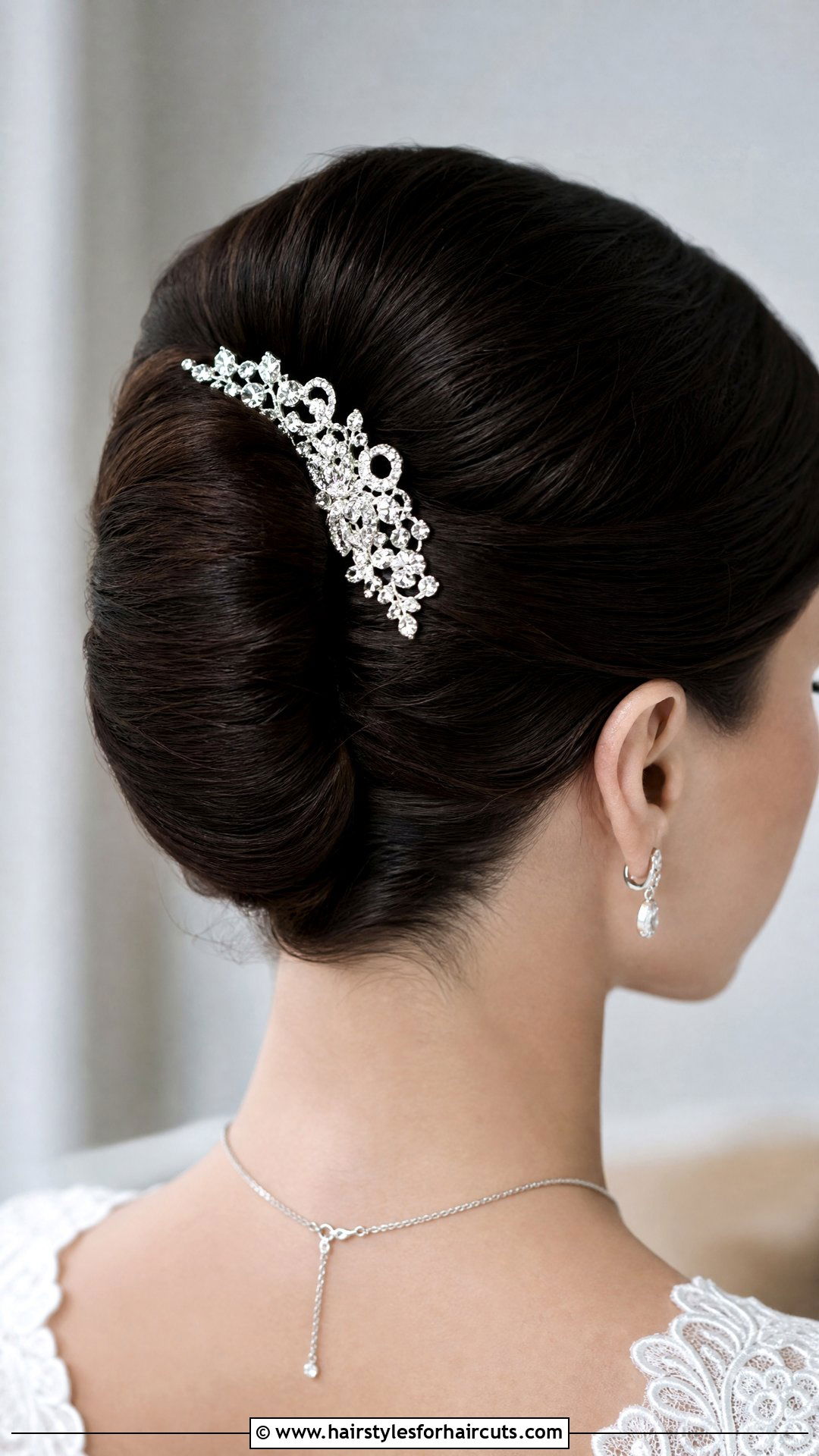 Classic French Twist Bridal Look - 25 wedding hairstyles for dark hair - 25 wedding hairstyles for dark hair