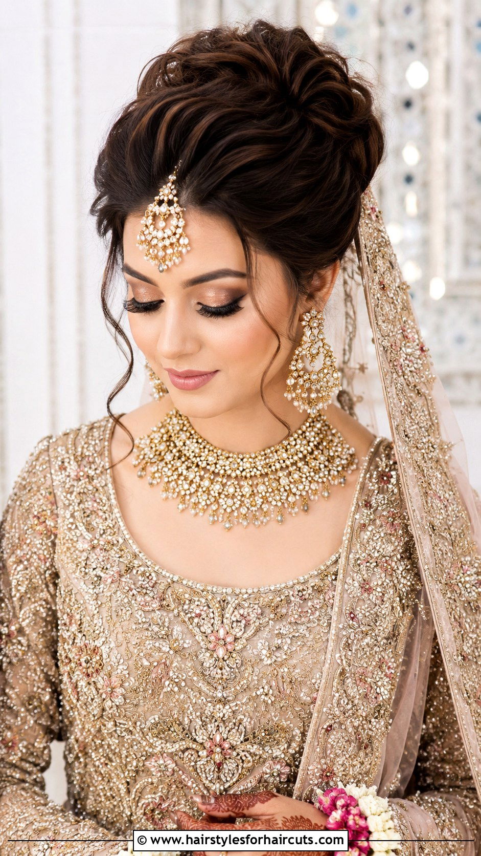 Classic High Pouf Updo - 25 asian wedding hairstyles for long hair - 25 asian wedding hairstyles for long hair