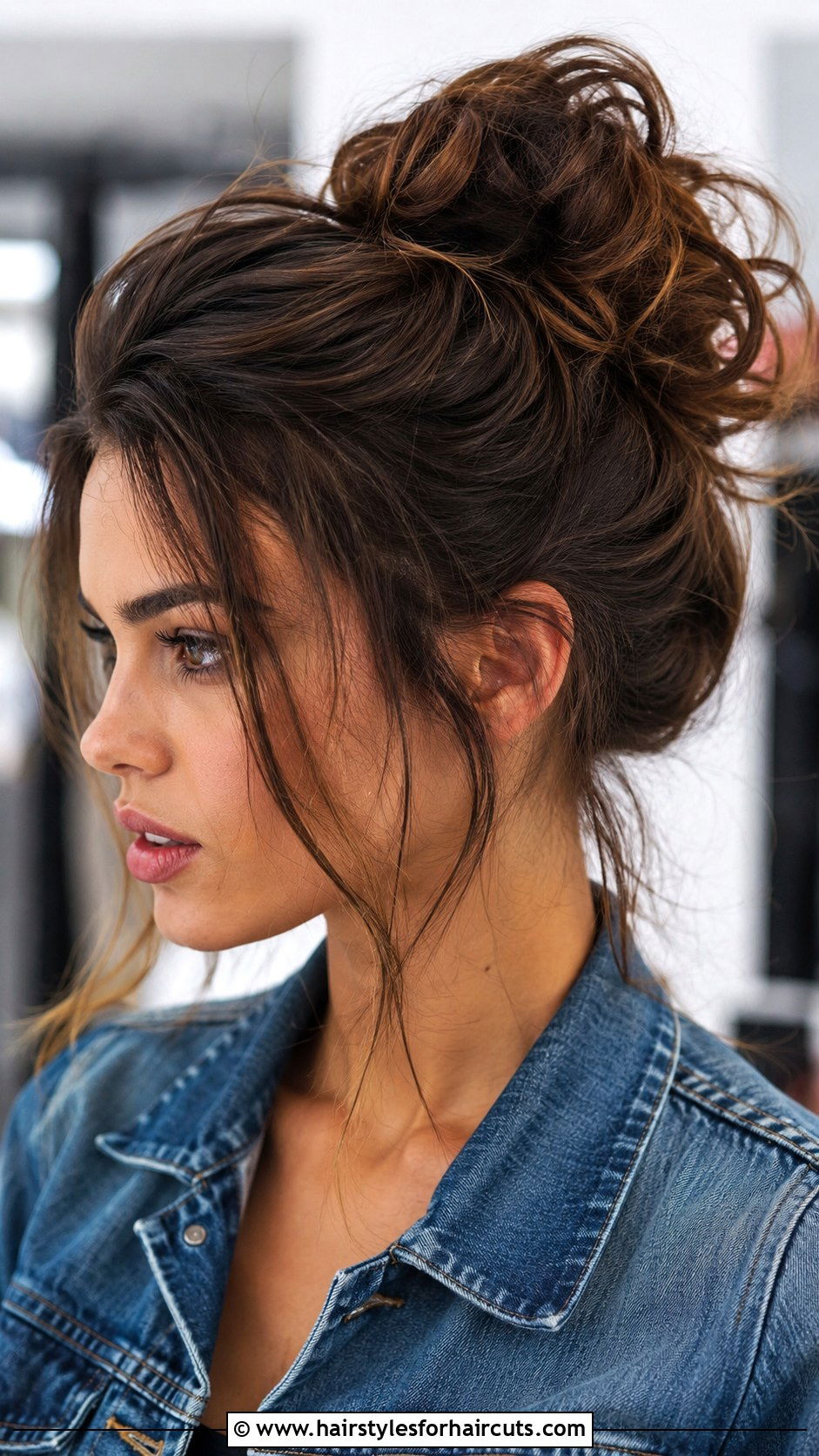 Classic Messy Bun - 25 bun hairstyles for long hair - 25 bun hairstyles for long hair