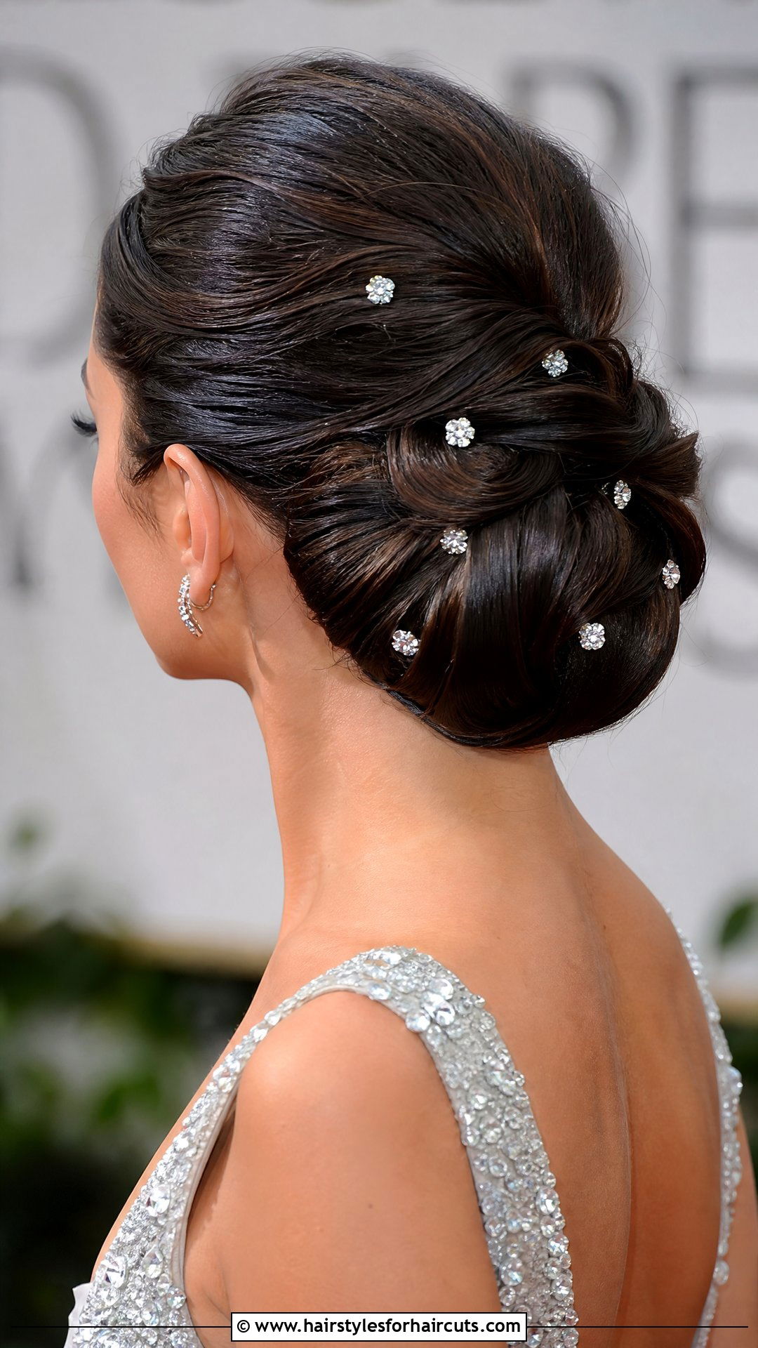 Classic Updo With Rhinestone Pins - 25 nye hairstyles - 25 nye hairstyles