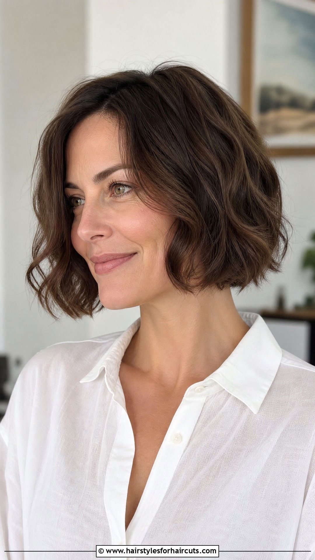 Classic Wavy Chin Length Bob - 25 chin length haircuts for wavy hair - 25 chin length haircuts for wavy hair