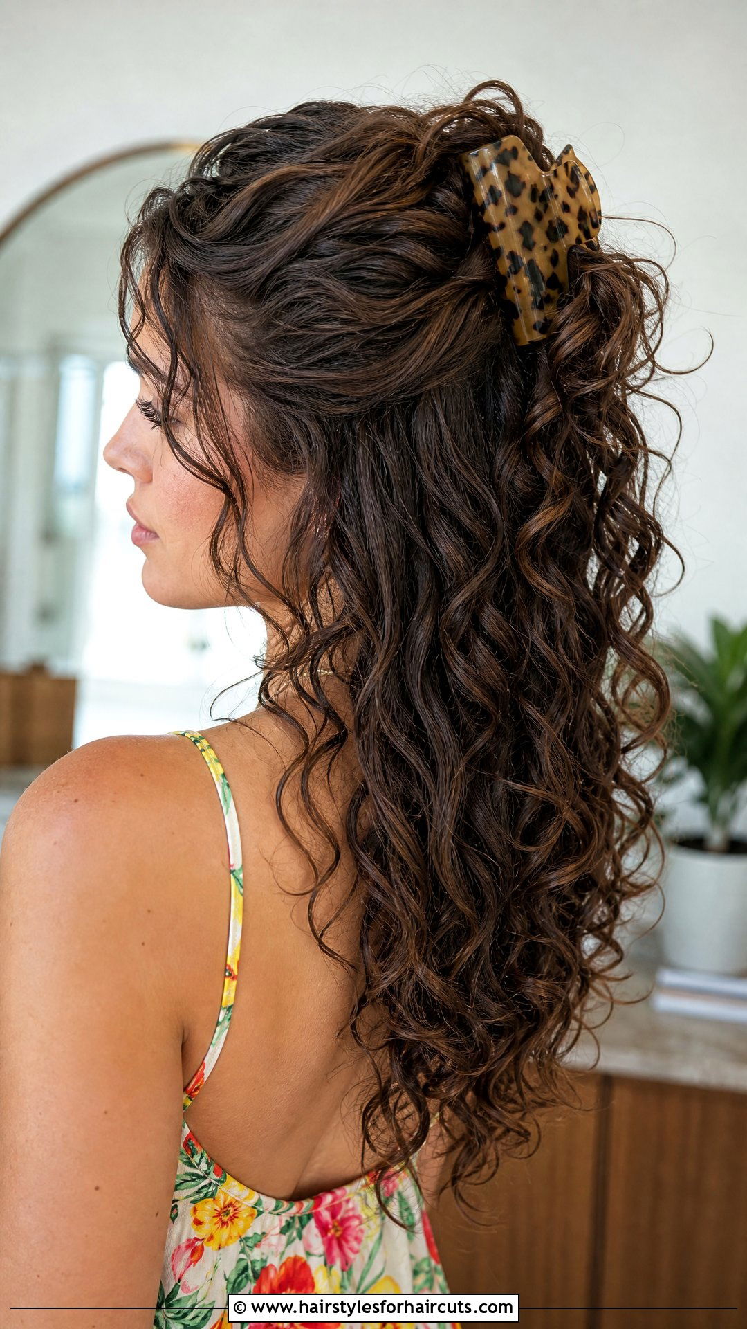 Claw Clip Cascading Curls - 25 y2k hair clip hairstyles - 25 y2k hair clip hairstyles