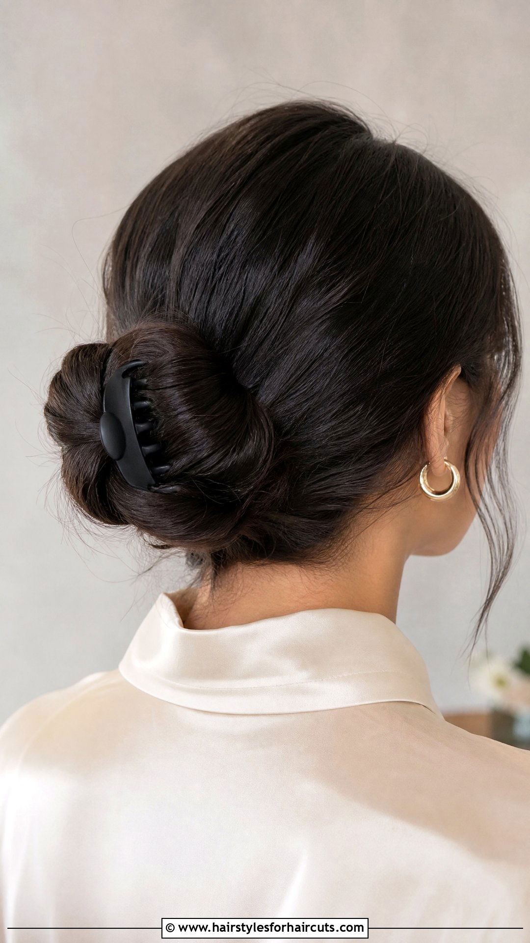 Claw Clip Low Chignon - 25 y2k hair clip hairstyles - 25 y2k hair clip hairstyles