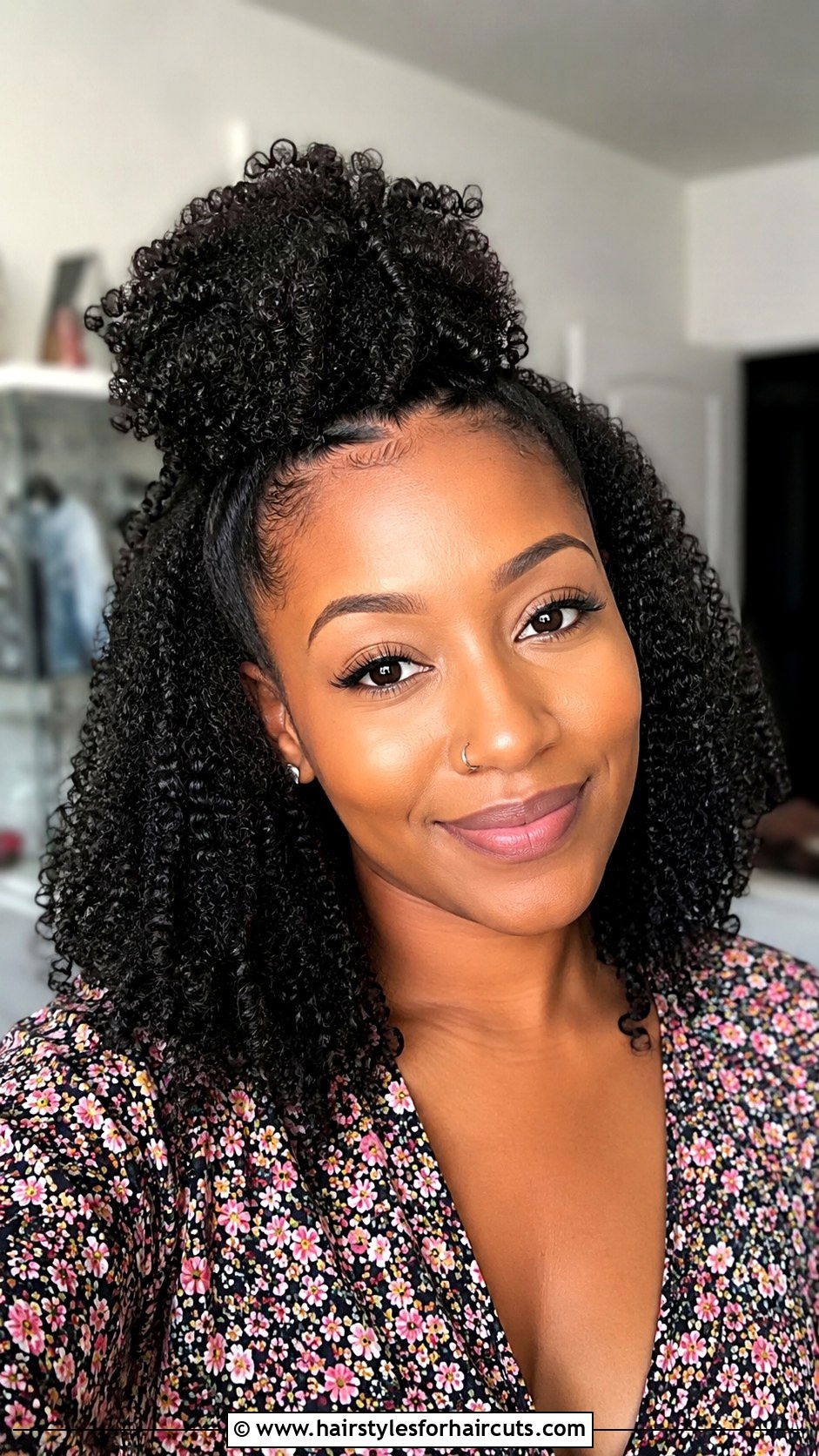 Coily Half Up Half Down Hairstyle - 25 coily hairstyles - 25 coily hairstyles