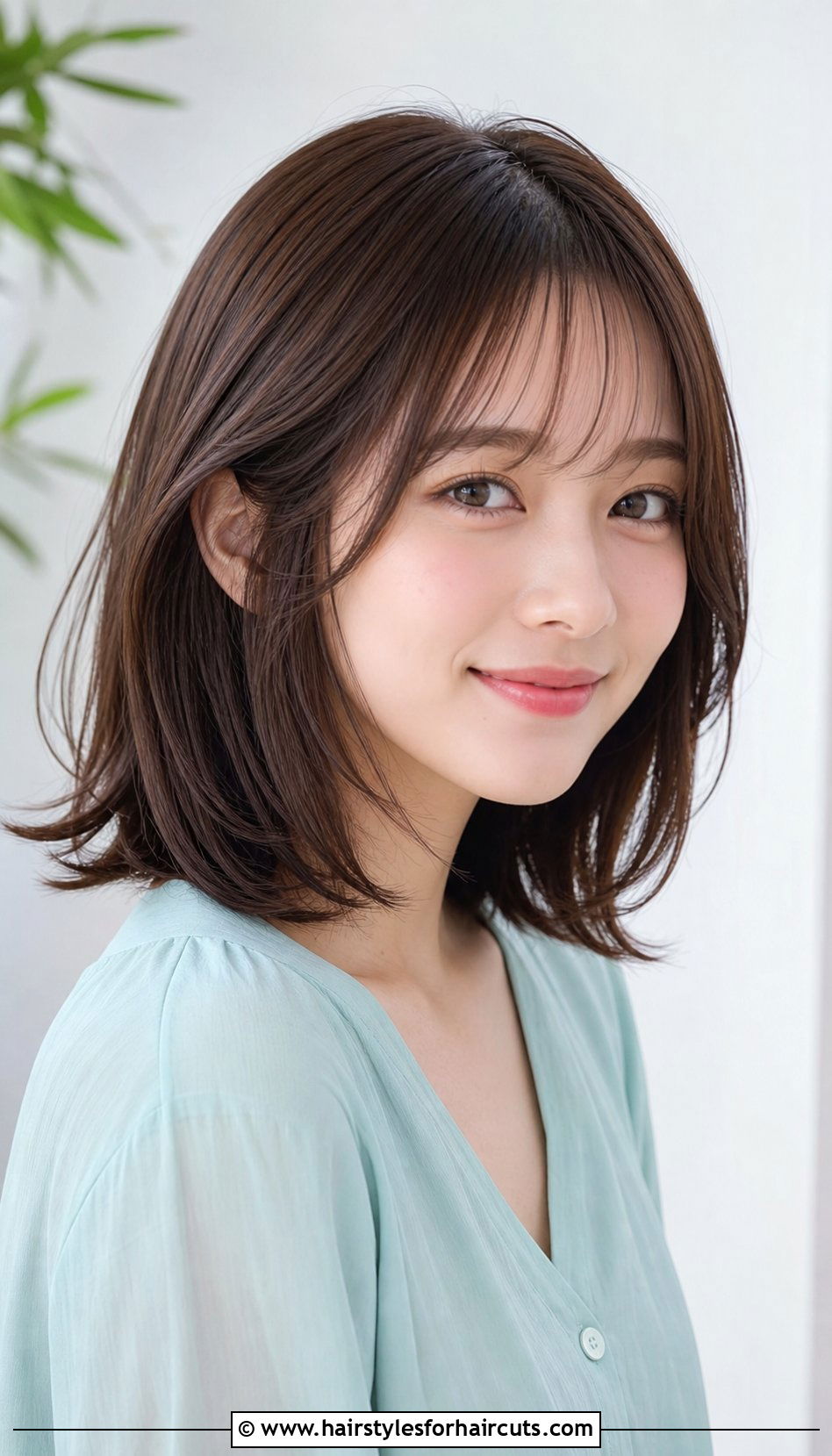 Collarbone Cut With See Through Bangs - 25 haircuts with bangs for round face - 25 haircuts with bangs for round face