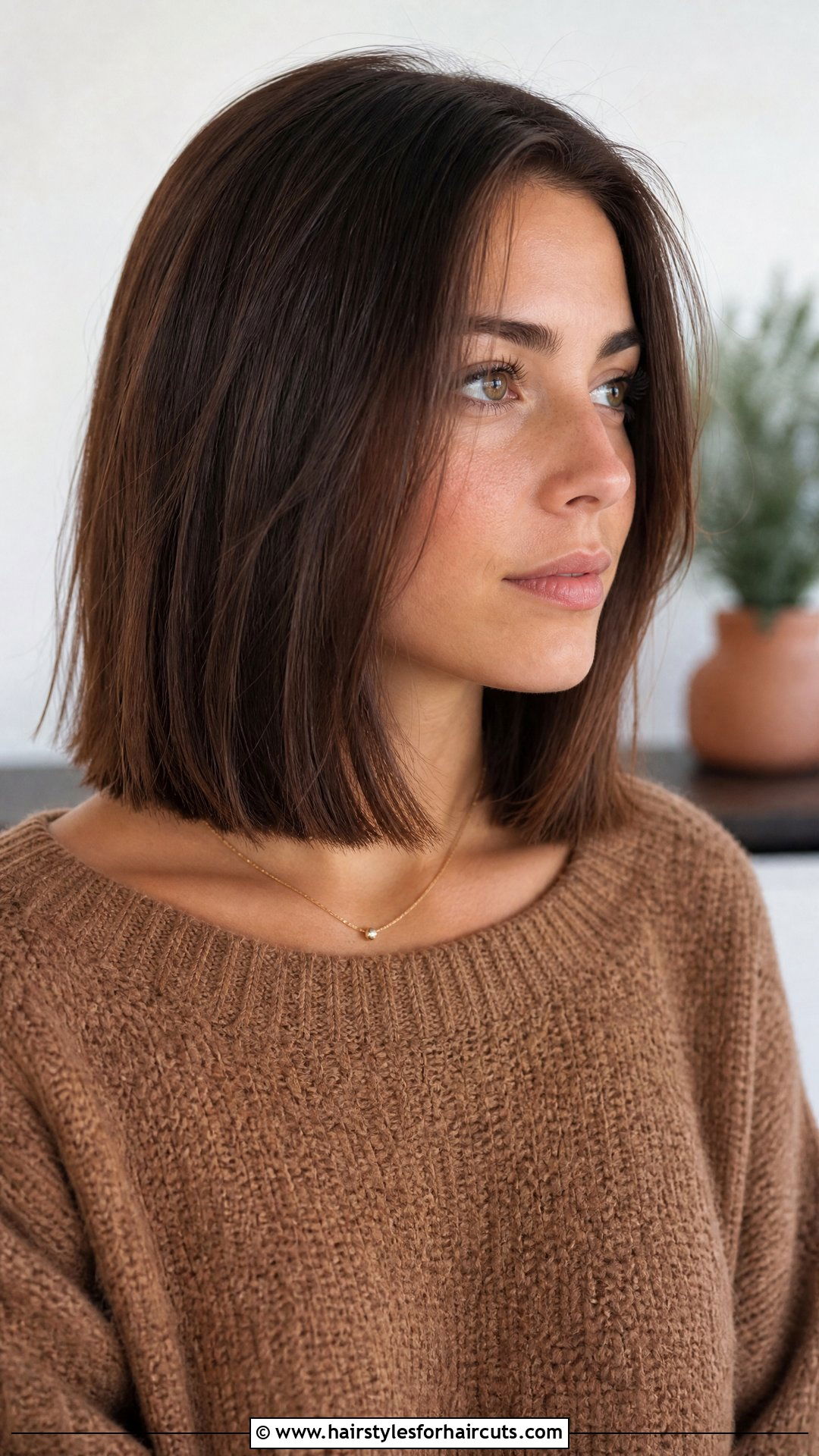 Collarbone Grazing Lob Haircut - 25 best haircuts for round faces - 25 best haircuts for round faces