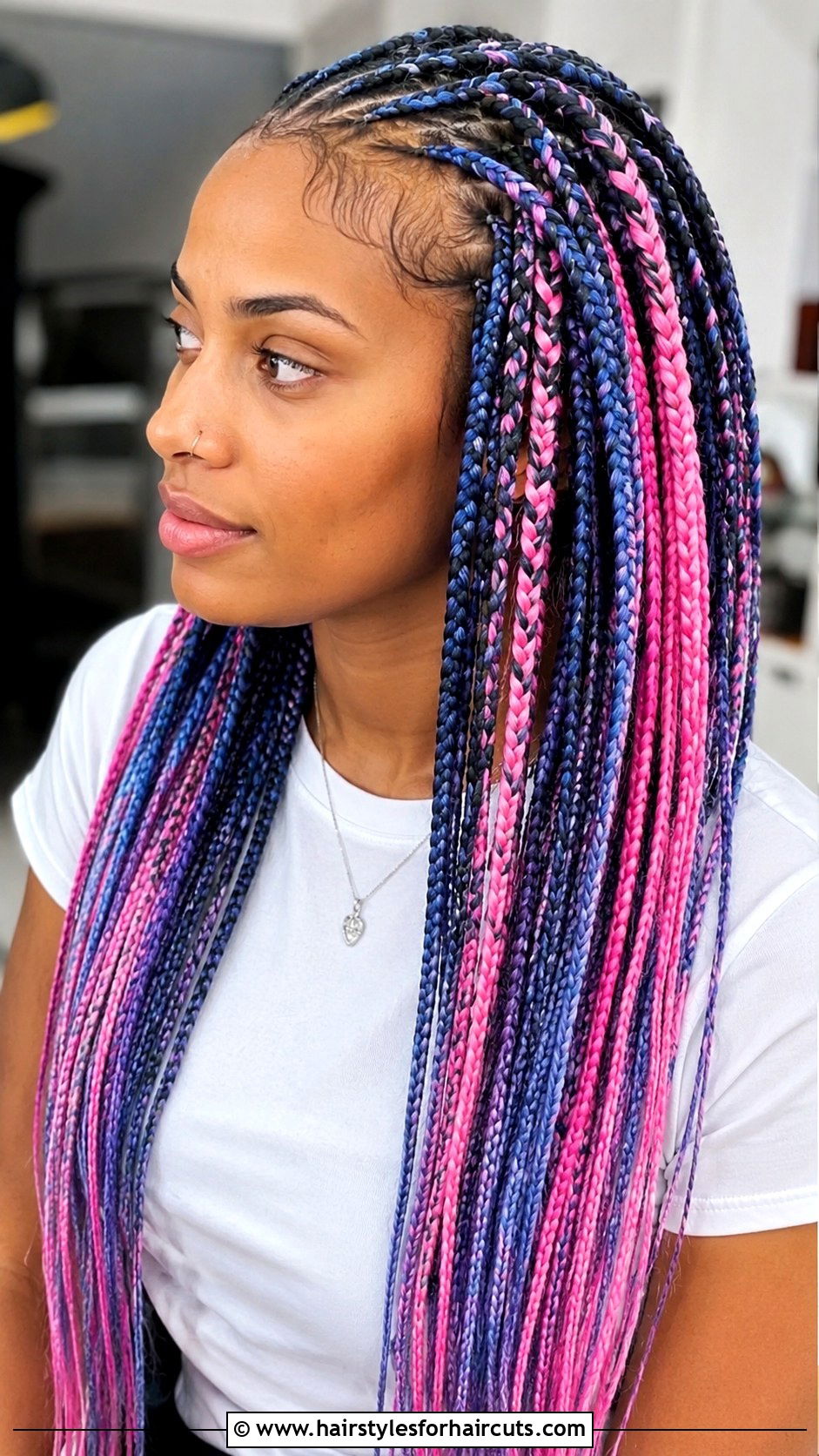 Colorful Braided Ponytail - 25 ponytail hairstyles for black hair - 25 ponytail hairstyles for black hair