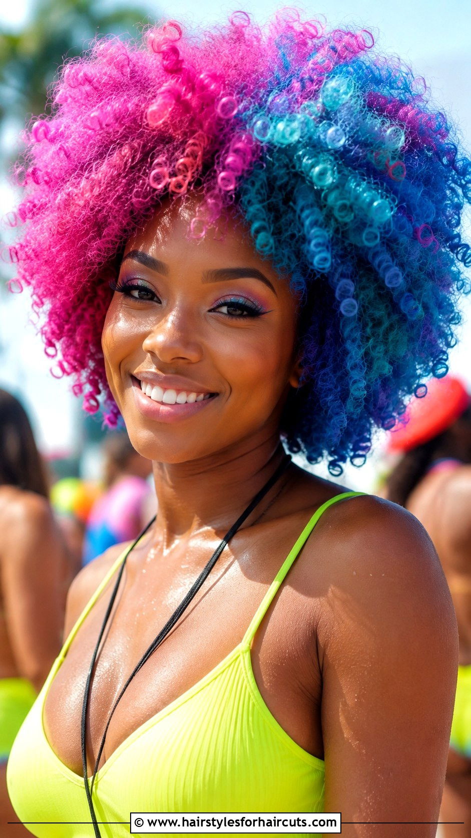 Colorful Carnival Curly Afro - 25 carnival hairstyles - 25 carnival hairstyles