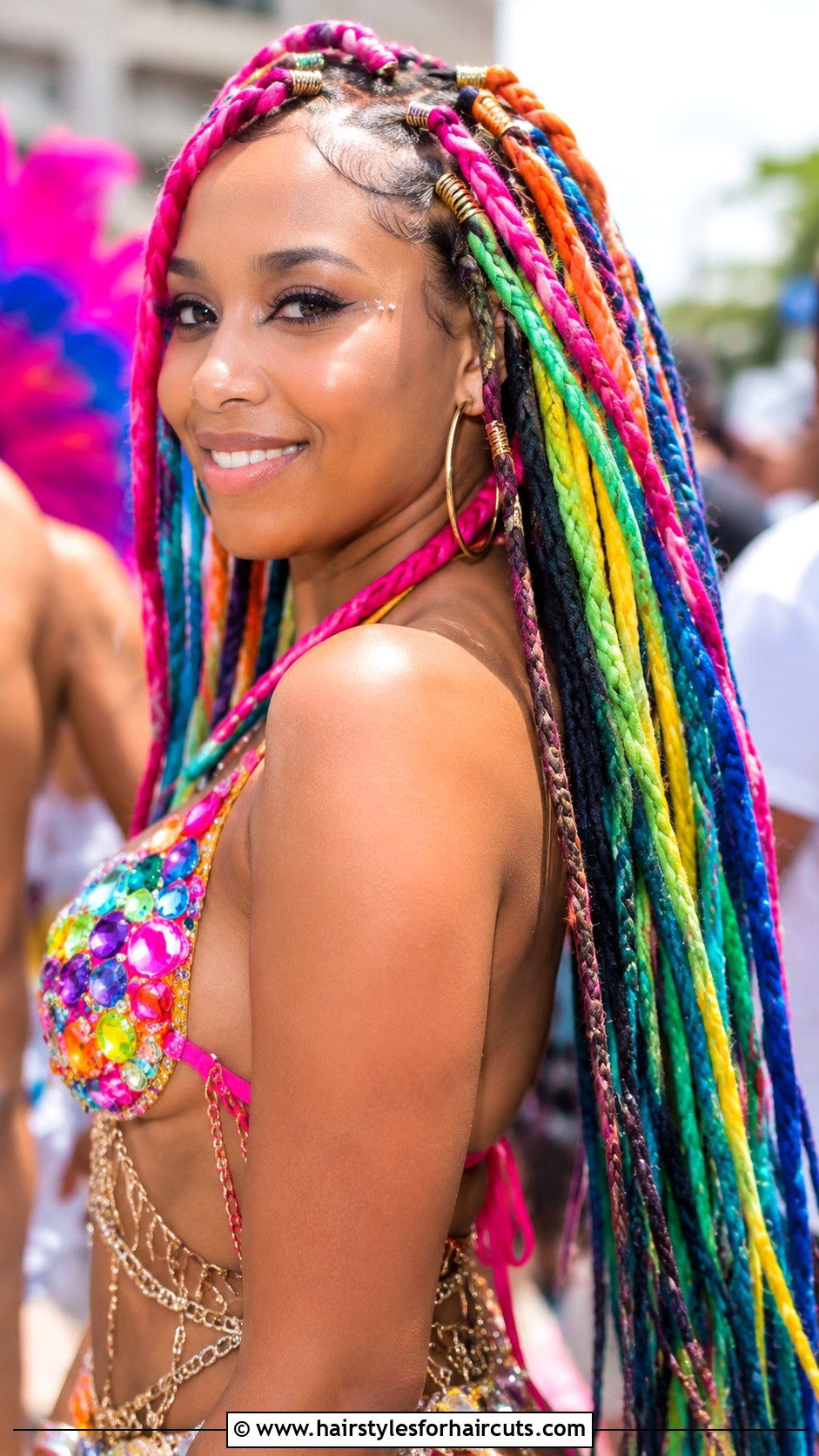 Colorful Carnival Locs - 25 carnival hairstyles - 25 carnival hairstyles