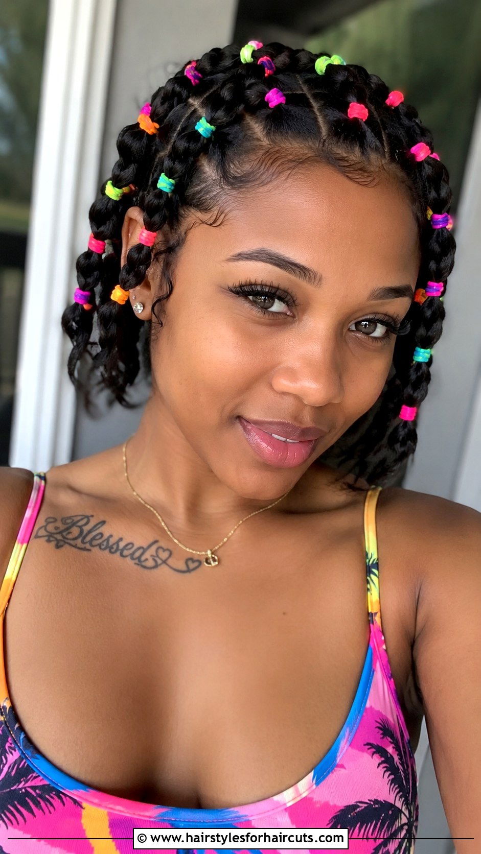 Colorful Elastic Bubble Braid Short Hair - 25 bubble hairstyles short hair - 25 bubble hairstyles short hair