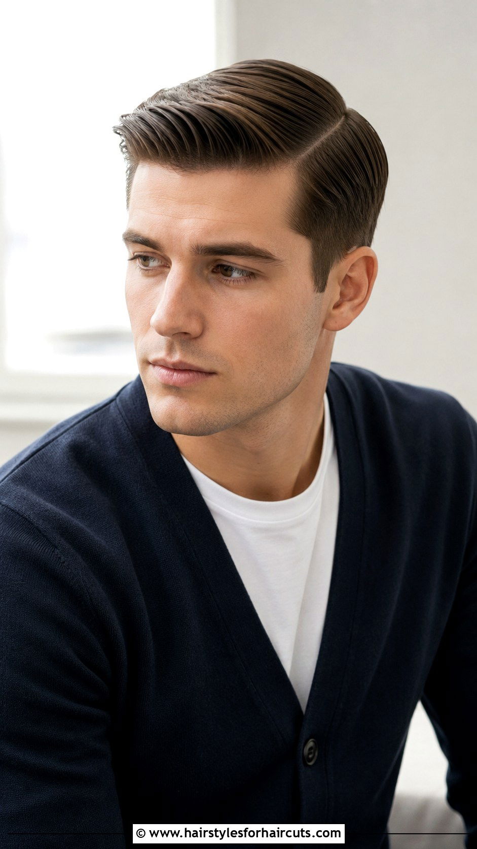 Conventional Side Part - 25 1950s hairstyles men - 25 1950s hairstyles men