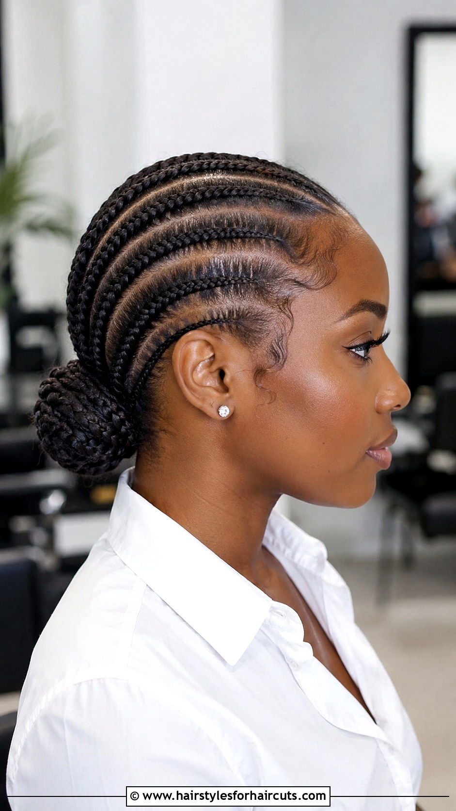 Cornrow Braided Low Bun - 25 braided low bun hairstyles for black hair - 25 braided low bun hairstyles for black hair