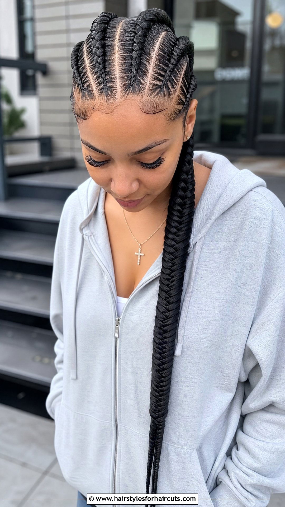 Cornrow Fishtail Braid Combo - 25 fishtail braid hairstyles for black hair - 25 fishtail braid hairstyles for black hair