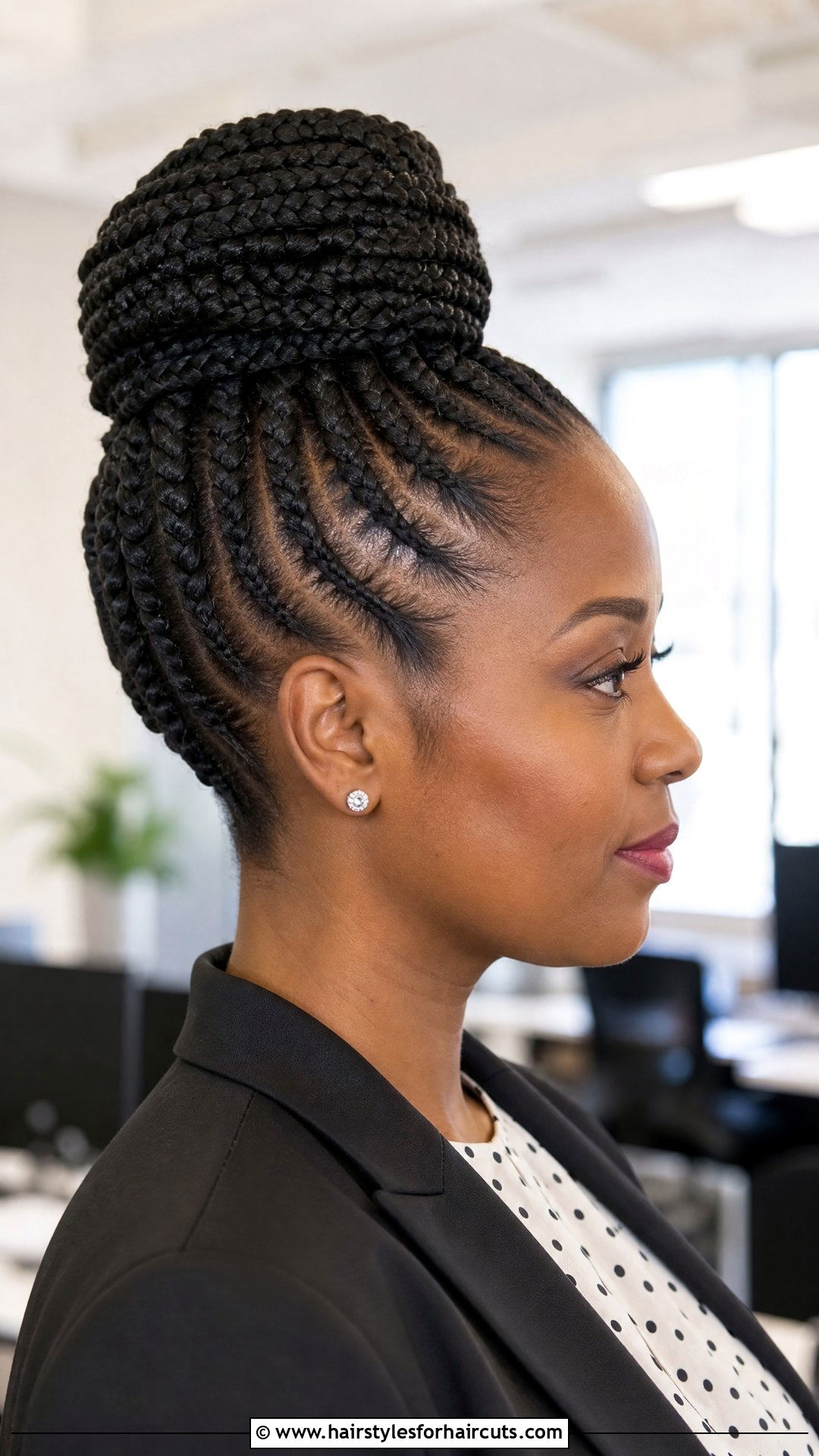 Cornrow French Roll Updo - 25 cornrow updo hairstyles for black hair - 25 cornrow updo hairstyles for black hair