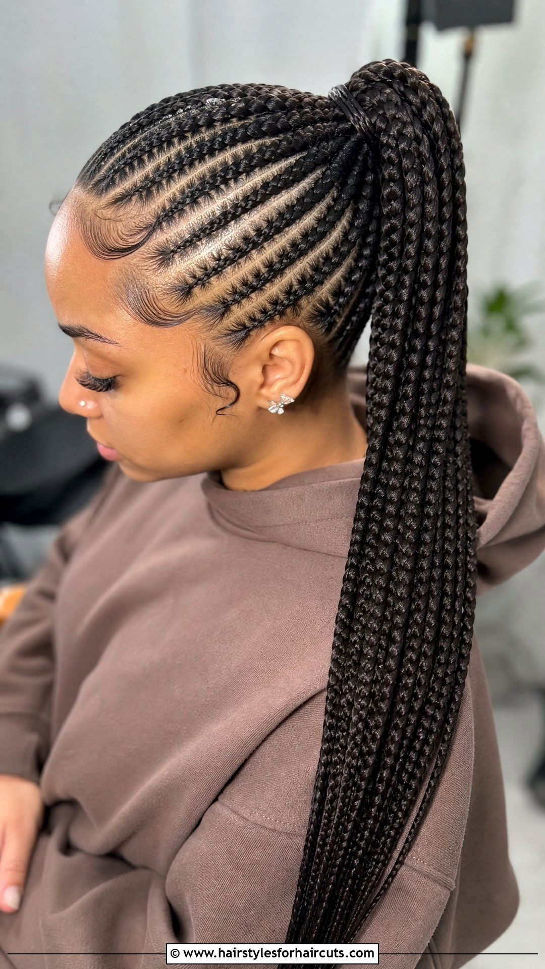 Cornrow Ponytail - 25 winter braid hairstyles for black hair - 25 winter braid hairstyles for black hair