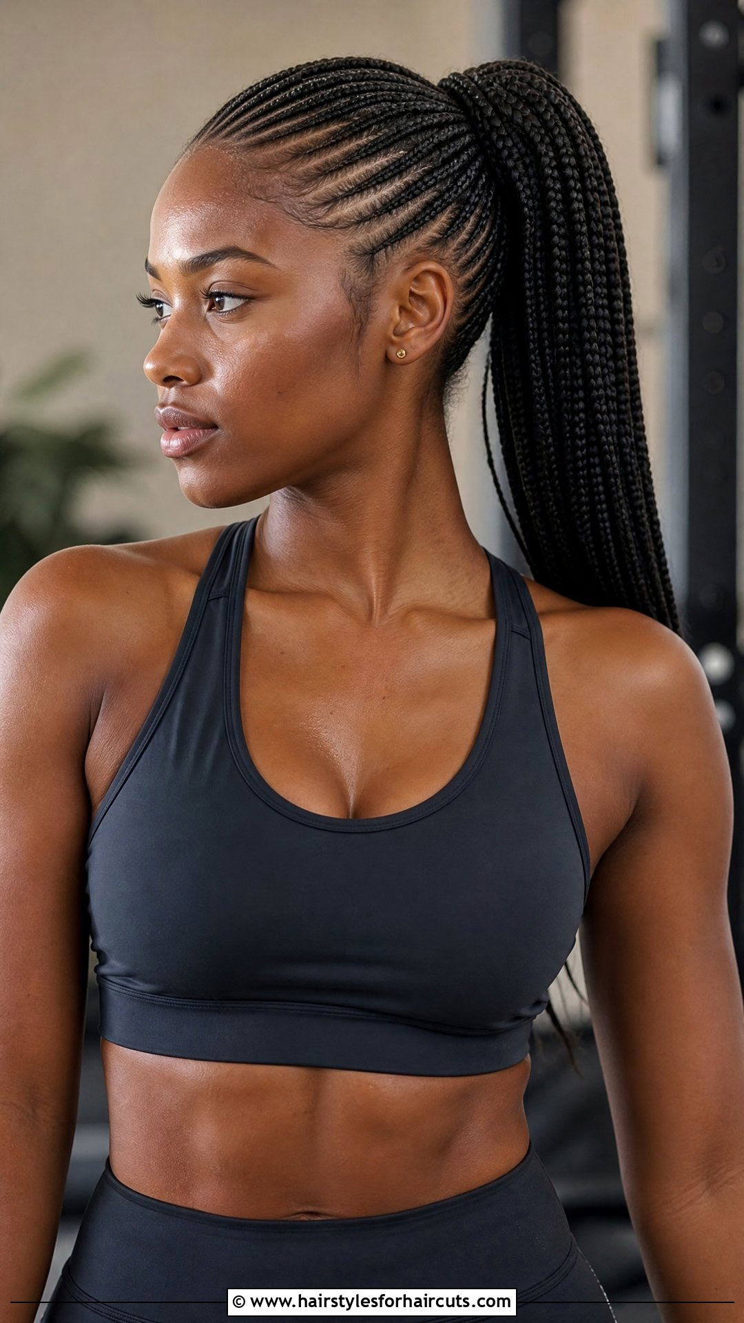 Cornrow Ponytail - 25 workout hairstyles for black hair - 25 workout hairstyles for black hair