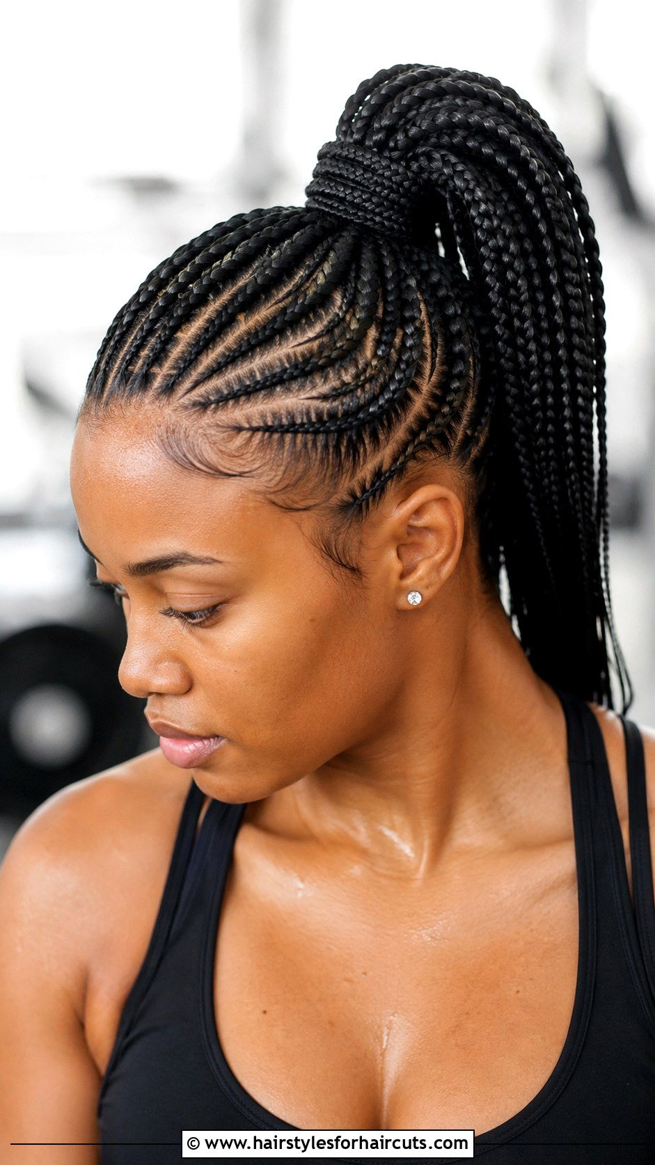 Cornrow Ponytail Updo - 25 braided updo hairstyles for black hair - 25 braided updo hairstyles for black hair