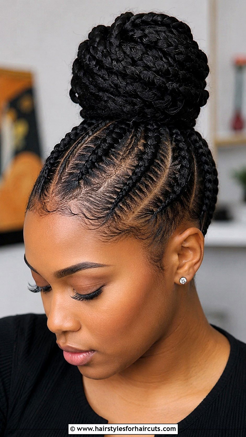 Cornrow Updo - 25 easy hairstyles for black hair - 25 easy hairstyles for black hair