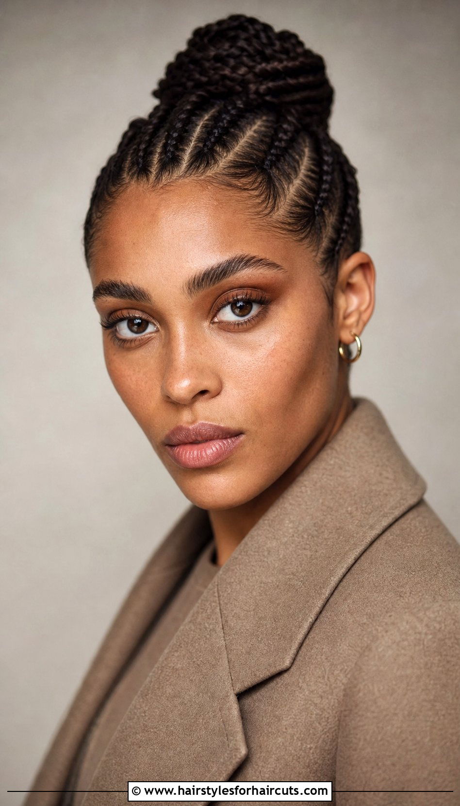 Cornrow Updo - 25 winter hairstyles for natural hair - 25 winter hairstyles for natural hair