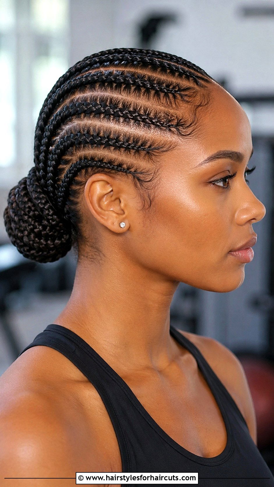 Cornrow Updo - 25 softball hairstyles for black hair - 25 softball hairstyles for black hair
