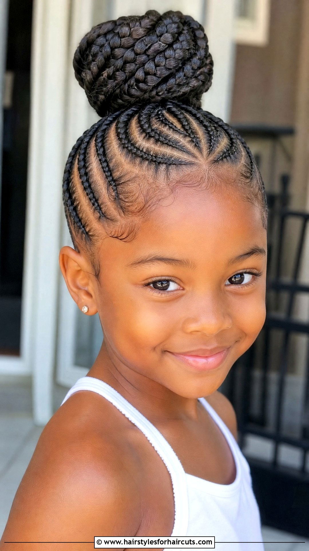 Cornrows Into High Bun - 25 corn roll hairstyles for little girl - 25 corn roll hairstyles for little girl