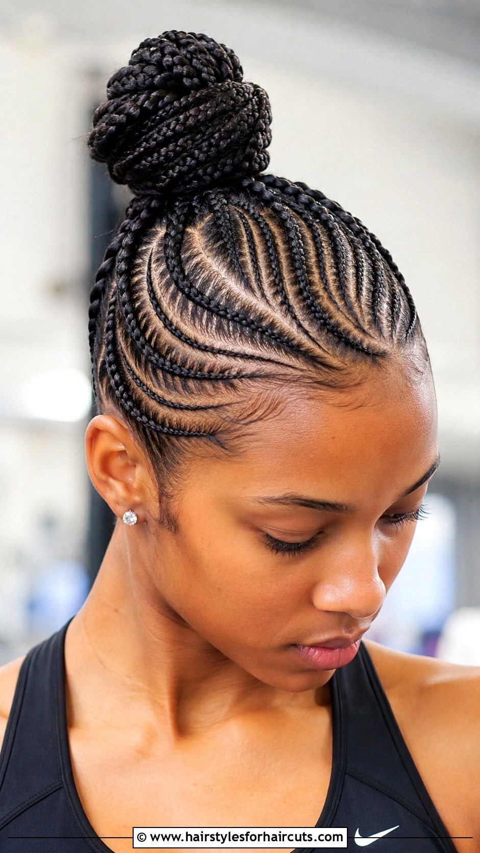Cornrows With Bun - 25 black women haircuts styles - 25 black women haircuts styles