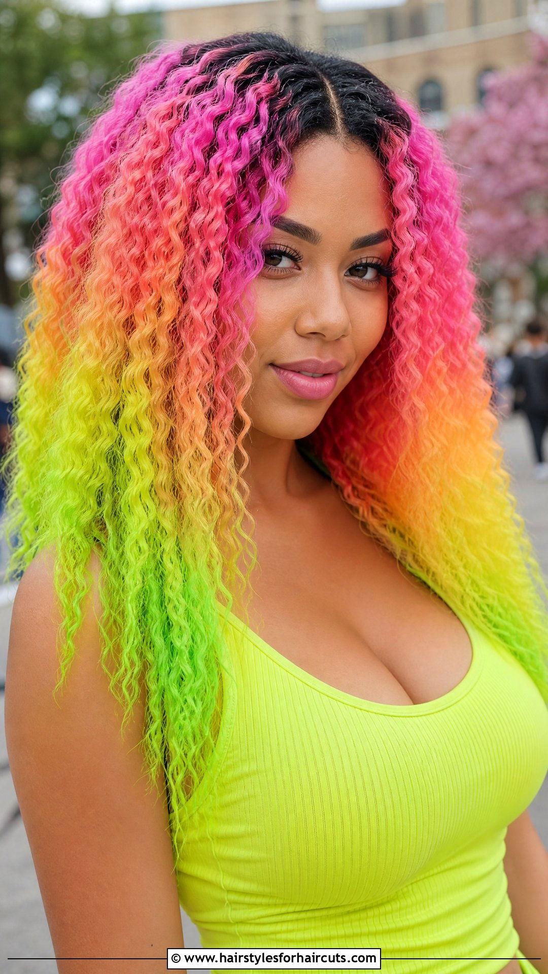 Crimped Neon Hair - 25 unprofessional hairstyles - 25 unprofessional hairstyles