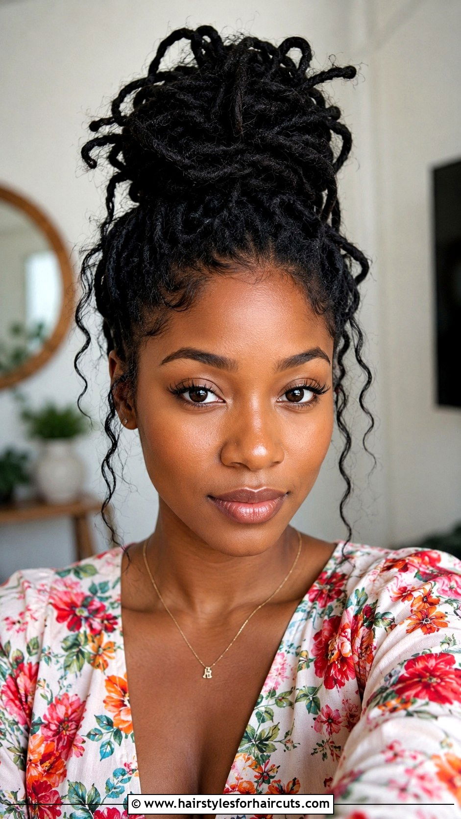 Crochet Faux Locs Bun - 25 crochet updo hairstyles for black hair - 25 crochet updo hairstyles for black hair