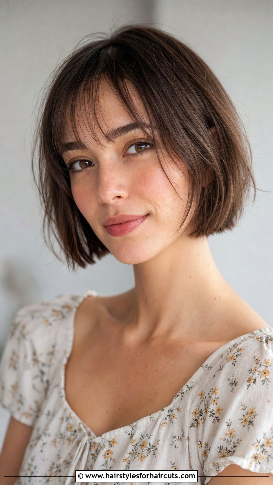 Cropped Bob With Wispy Bangs - 25 bob haircuts with bangs for thin hair - 25 bob haircuts with bangs for thin hair