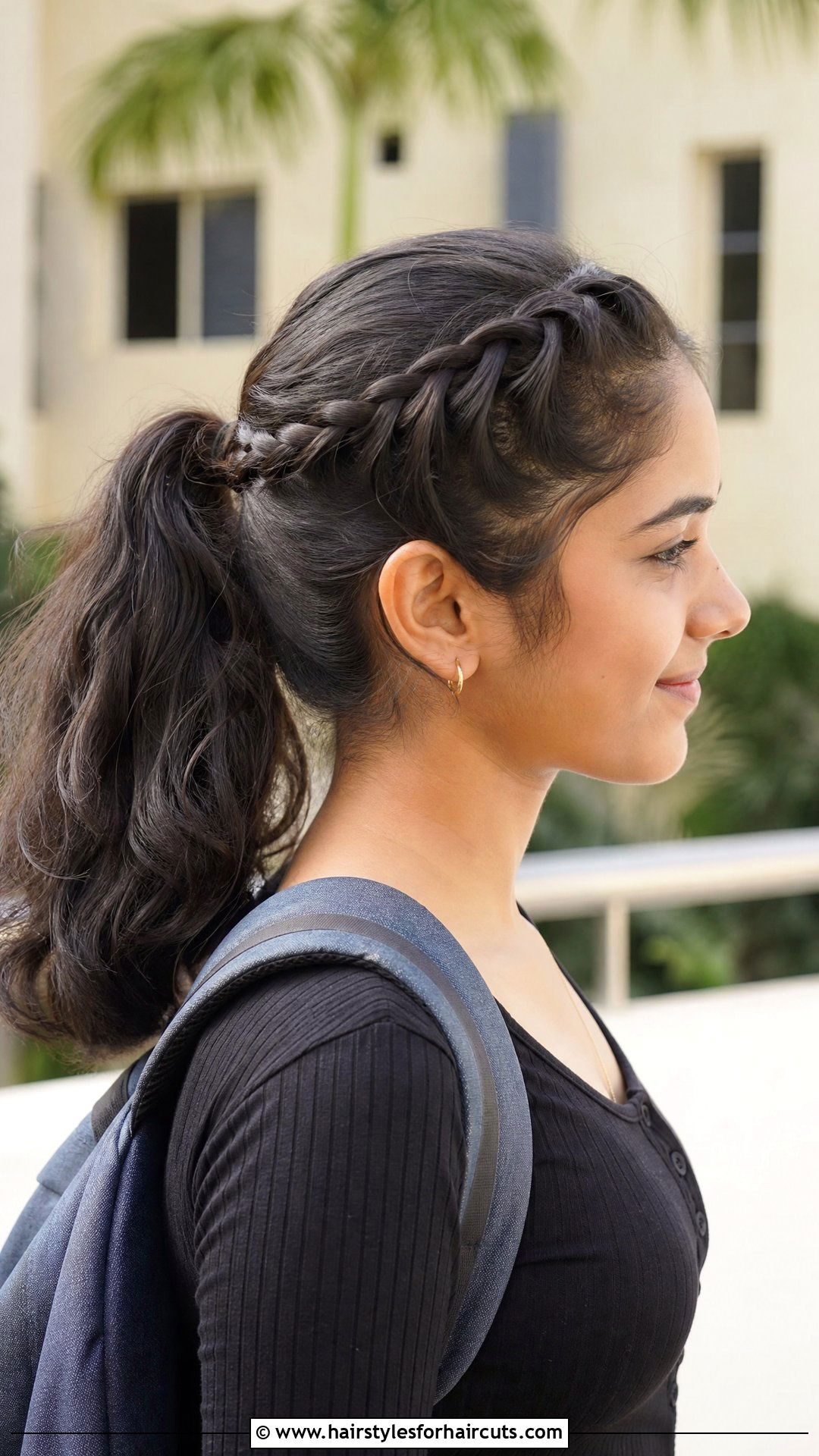 Crossover Braid Ponytail - 25 indian hairstyles girl - 25 indian hairstyles girl