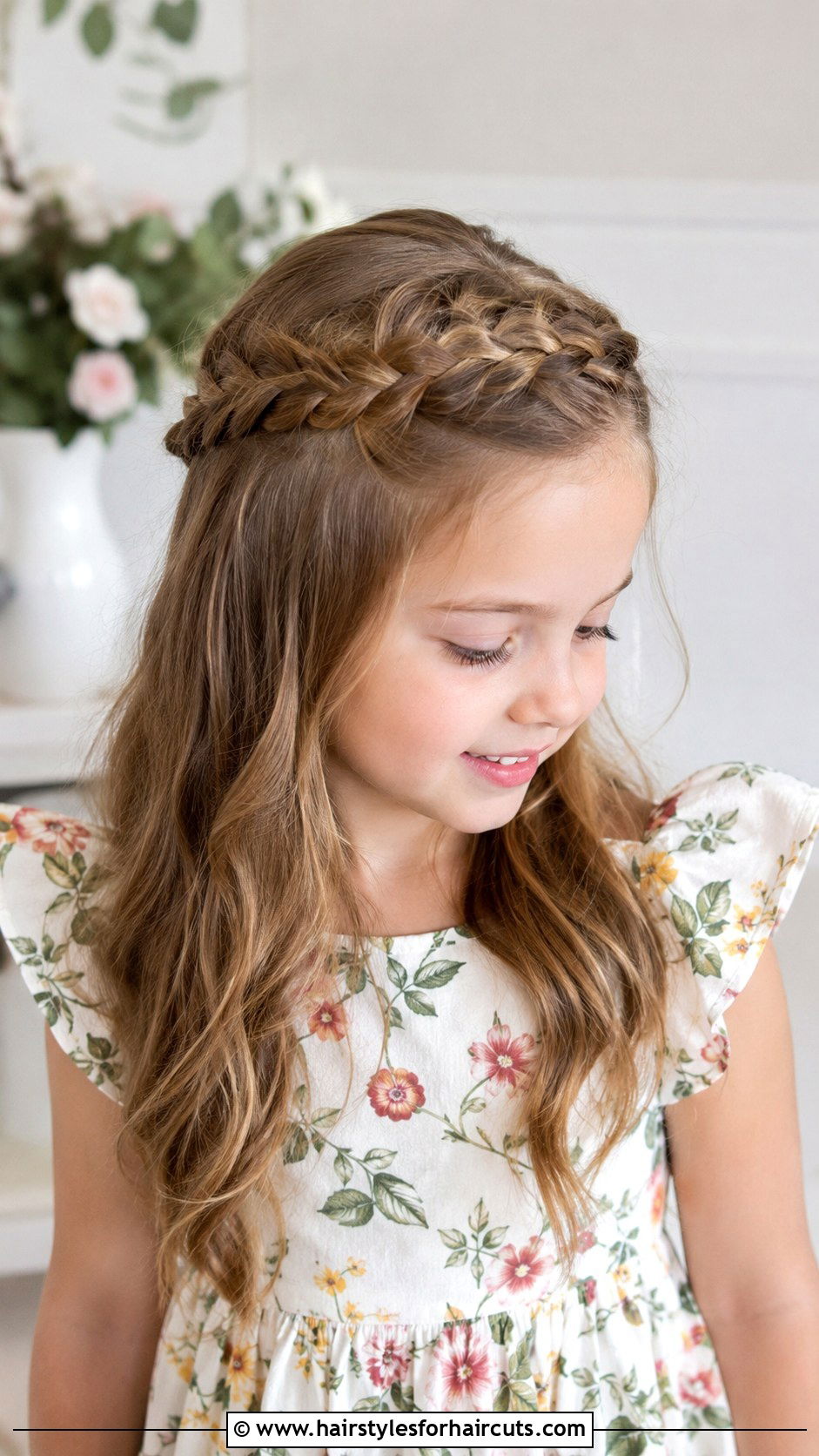 Crown Braid Half Up - 25 4th grade hairstyles - 25 4th grade hairstyles