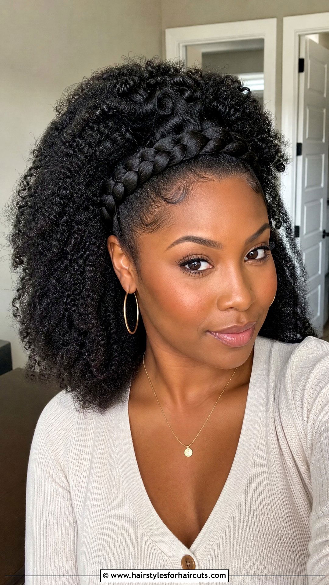 Crown Braid Natural Hair - 25 70s black hairstyles - 25 70s black hairstyles