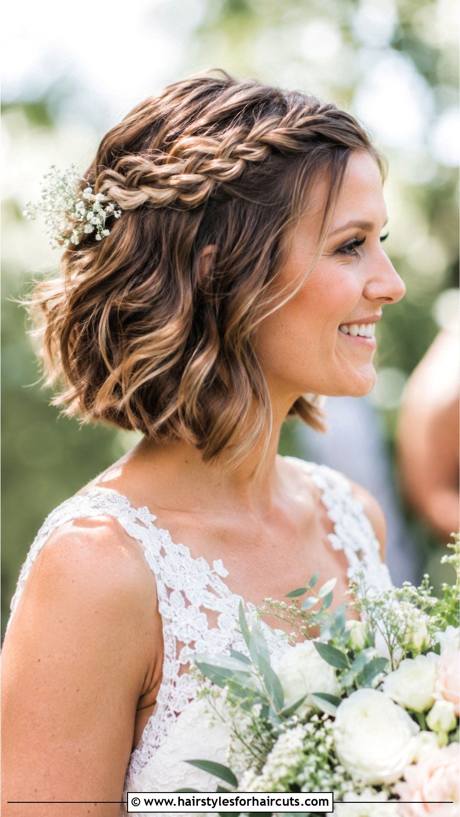 Crown Braid Short Bob Wedding - 25 boho wedding hairstyles for short hair - 25 boho wedding hairstyles for short hair