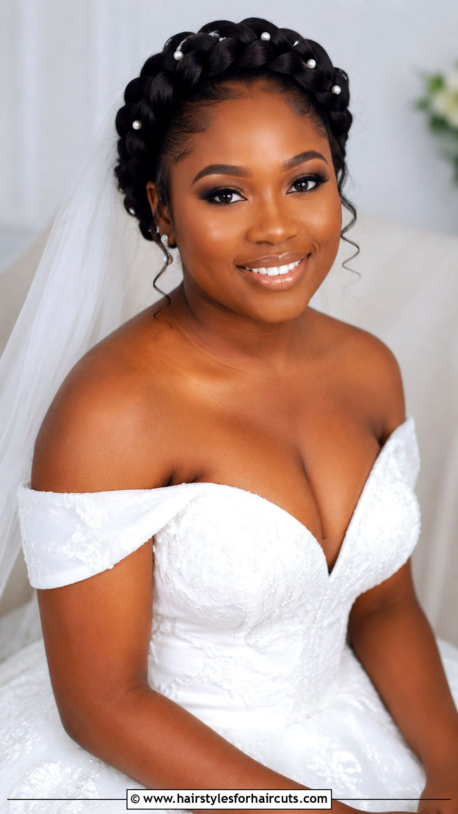 Crown Braid Updo - 25 black hair bridal hairstyles - 25 black hair bridal hairstyles